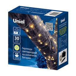 USL-S-128/PT30000 WARMWHITE DEW Садовая гирлянда на солнечной батарее Роса. 300 светодиодов. Теплый белый свет. 1*АА Ni-Mh аккумулятор в/к. IP44. TM Uniel - Volpe фото 4