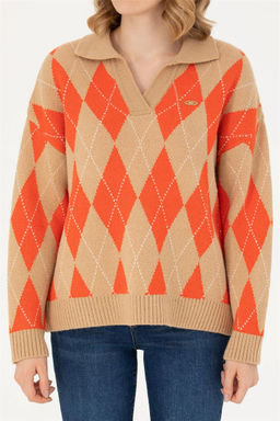 Женский свитер песочного меланжа - U.s. polo assn фото 13