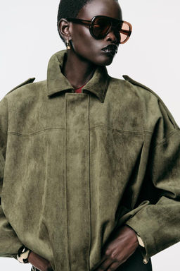 SUEDE EFFECT BOMBER JACKET - Zara фото 12
