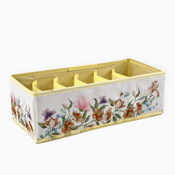 Органайзер для хранения, кофр для белья 6 ячеек Цветы, 32?15?10 см