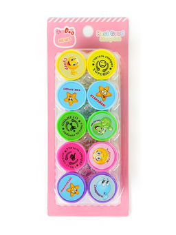 Оценочные печати "Смайлы" набор 10 шт, вид МИКС