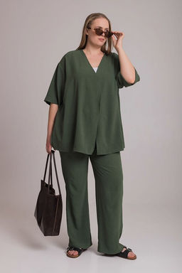 Костюм туника и брюки М325152х хаки