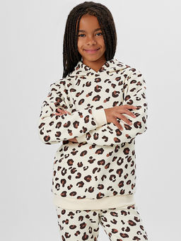 Комплект для девочек бежевый с принтом