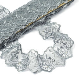 Кружево капрон KRUZHEVO арт.TBS.30010 шир.45мм цв.180 (3) серый уп.9,14м