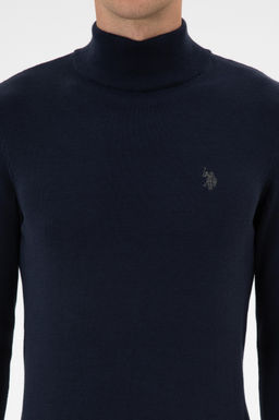 Erkek Slim Fit Bo_azl_ Lacivert Melanj Basic Kazak - U.s. polo assn фото 6