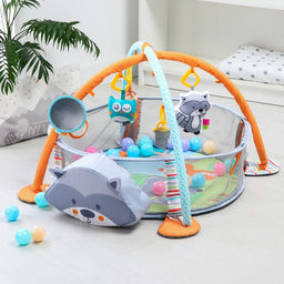 Развивающий коврик 3 в 1 Енот, 68х68 см, Крошка Я