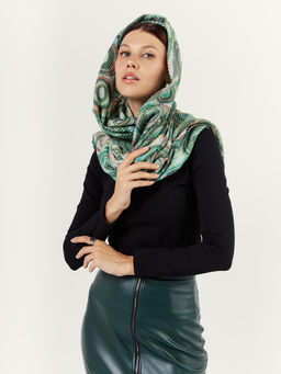 Большой, мягкий, тонкий и очень нежный двусторонний палантин с рисунком - Tantino фото 7