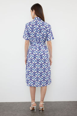 Mavi Kusakl? Midi Dokuma Gomlek Elbise TWOSS24EL00897 - Trendyolmilla фото 5