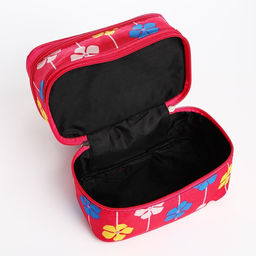 Косметичка, 2 отдела на молниях, цвет малиновый - Simaland фото 4