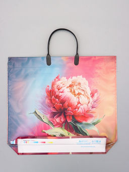 Цена за 10 шт. Пакет Цветы ассорти, полиэтиленовый с пластиковой ручкой, 38?34 + 3 см, 90 мкм