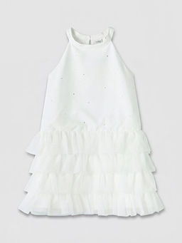 Платье для девочки Halter Yaka F?rf?rl? T?l Detayl? K?z ?ocuk Elbise