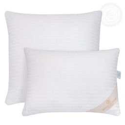 Подушка страйп-сатин Лебяжий пух 48*68/1 шт. Премиум (сатин)