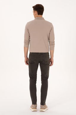 Erkek Kahverengi Slim Fit Jean Pantolon