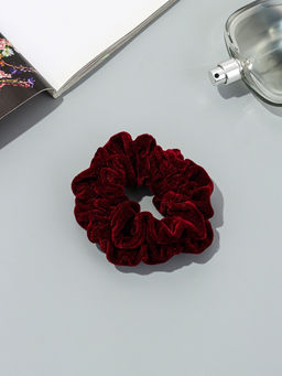 Цена за 2 шт. Резинка для волос «Орбита», джемма бархат, 10 см, бордовая
