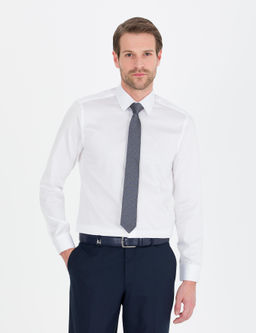 Beyaz Slim Fit Uzun Kollu Klasik G_mlek