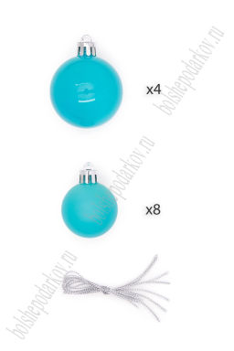 Набор новогодних шаров микс (12 шт) SF-8001, голубой №6 - Больше подарков фото 5