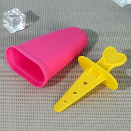 Форма для мороженого Доляна Симпл, 4 ячейки, пластик, розовая, жёлтая