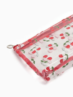 Косметичка ПВХ Вишня 25*5*15, отд на молнии, прозрачный