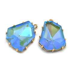 Подвеска "Грань" форма 23*29мм цв.голубой