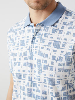 Polo Yaka K?sa Kollu Desenli Pike Erkek Ti??rt