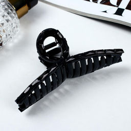 Цена за 6 шт. Крабик для волос «Кэрол», петелька, 11×4 см, чёрный