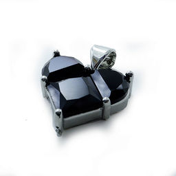 Подвеска Сердечко Black-silver чешское стекло с алмазной огранкой