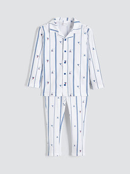 G?mlek Yaka Erkek ?ocuk Pijama Tak?m?