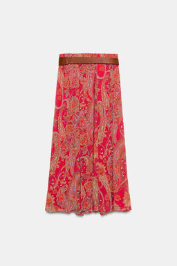 FALDA ESTAMPADA CINTUR?N / Multicolor - Zara фото 7