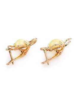 Серьги Юнона из позолоченного серебра и натурального молочного янтаря - Амберхолл фото 4