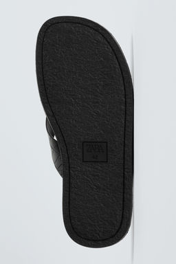 SANDALIA TIRAS GRABADO COCO / Negro - Zara фото 7