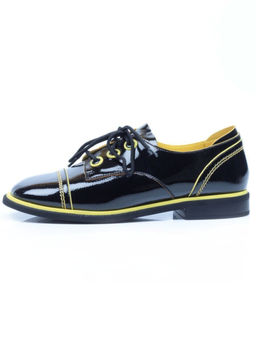 03-H491-H11-F384 BLACK Полуботинки женские (натуральная кожа)