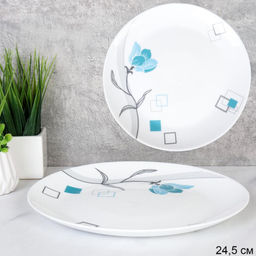 Тарелка 240 мм Евро / 30/LGW-60 (6834-2) /уп 2/ Бирюза квадраты