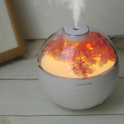 Настольный увлажнитель воздуха - ночник "Flower", peach, (портативный, USB)