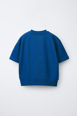 SUDADERA MANGA CORTA TEXTO RELIEVE / Azul?n - Zara фото 2
