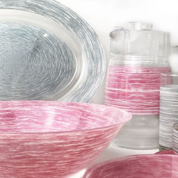 Набор столовый 18 предметов BRUSHMANIA PINK & GRANIT