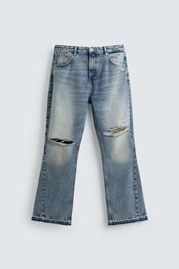 JEANS FLARE FIT ROTOS / Azul medio - Zara фото 7
