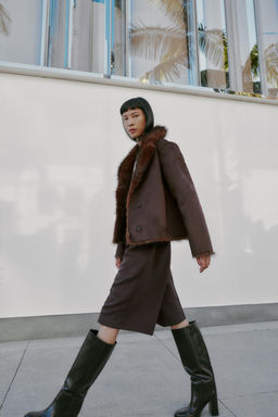 REVERSIBLE DOUBLE-FACED FAUX FUR JACKET - Zara фото 19