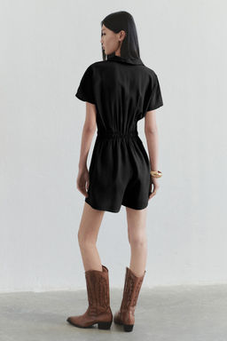 TRENDYOLMILLA Limited Edition Haki Beli Lastikli Fermuar Detayl? Modal Mini Dokuma Tulum TWOSS25TU00026  фото 2