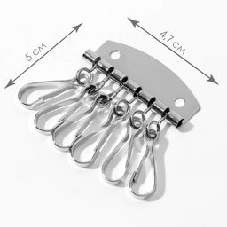 Цена за 4 шт. Карабины для ключницы, 6 шт., 47×50 мм, цвет серебряный