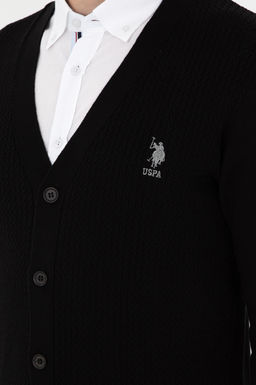 Кардиган мужской U.S. Polo Assn. трикотажный черный хлопок  фото 14