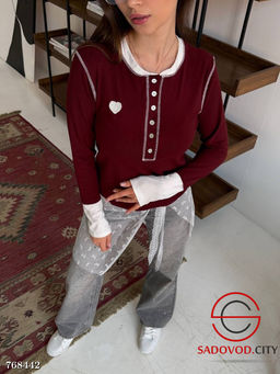 Женский лонгслив на пуговицах - Bruno фото 4