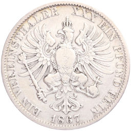 Монета 1 талер 1867 года А Пруссия