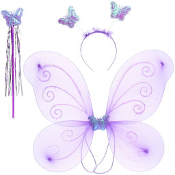 Цена за 2 шт. Набор карнавальный "Нежная принцесса" (ободок, крылья, палочка), Сиреневый