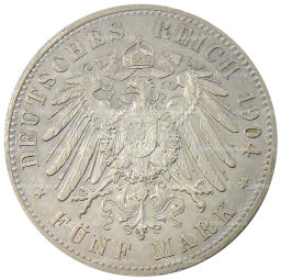 5 марок 1904 года Германия (Мекленбург-Шверин)  Свадьба Герцога Фридриха Франца IV