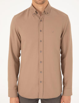 A__k Kahverengi Slim Fit Uzun Kollu G_mlek - Pierre cardin фото 6