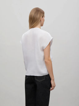 Блузка с бантом, B3034/magnolia