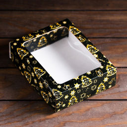 Коробка подарочная, крышка-дно, с окном Праздничное волшебство, 18 х 15 х 5 см - UPAK LAND фото 3