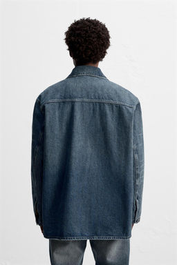 WASHED DENIM OVERSHIRT - Zara фото 3