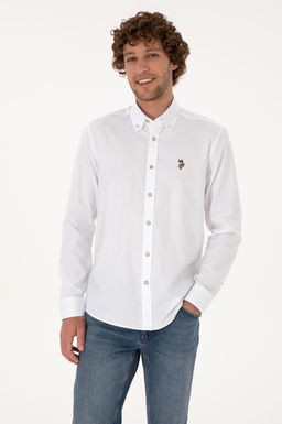 Рубашка U.S. Polo Assn Basic белая из хлопка