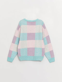 Bisiklet Yaka Renk Bloklu K?z ?ocuk Triko Kazak - Waikiki фото 3